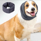 Darrahopens Pet Care > Dog Supplies > Dog Apparel Dog Calming Ear Wraps Ear Protection Cover Pet Dog Head Muff Dark Gray - M