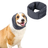 Darrahopens Pet Care > Dog Supplies > Dog Apparel Dog Calming Ear Wraps Ear Protection Cover Pet Dog Head Muff Dark Gray - S