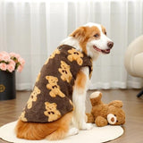 Darrahopens Pet Care > Dog Supplies > Dog Apparel Dog Coat - Cute Bear Pattern - Plush Dog Vest - Winter Dog Coats - Dog Coat - Suitable for medium to large dogs weighing 20-25 kg - Coffee Brown