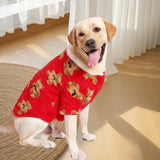 Darrahopens Pet Care > Dog Supplies > Dog Apparel Dog Coat - Cute Bear Pattern - Plush Dog Vest - Winter Dog Coats - Dog Coat - Suitable for medium to large dogs weighing 20-25 kg - Red