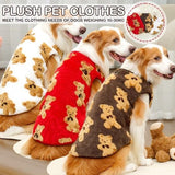 Darrahopens Pet Care > Dog Supplies > Dog Apparel Dog Coat - Cute Bear Pattern - Plush Dog Vest - Winter Dog Coats - Dog Coat - Suitable for medium to large dogs weighing 20-25 kg - Red