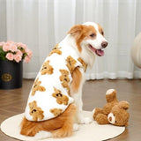 Darrahopens Pet Care > Dog Supplies > Dog Apparel Dog Coat - Cute Bear Pattern - Plush Dog Vest - Winter Dog Coats - Dog Coat - Suitable for medium to large dogs weighing 20-25 kg - White