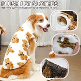 Darrahopens Pet Care > Dog Supplies > Dog Apparel Dog Coat - Cute Bear Pattern - Plush Dog Vest - Winter Dog Coats - Dog Coat - Suitable for medium to large dogs weighing 20-25 kg - White
