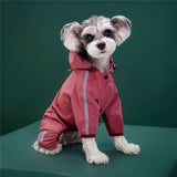 Darrahopens Pet Care > Dog Supplies > Dog Apparel Dog Rainwear Raincoat Pet Hood Waterproof Jacket Clothing pink L