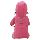 Darrahopens Pet Care > Dog Supplies > Dog Apparel Dog Rainwear Raincoat Pet Hood Waterproof Jacket Clothing pink L