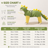 Darrahopens Pet Care > Dog Supplies > Dog Apparel Green Dog Raincoat Dinosaur Hooded Waterproof Jacket 4XL Size with Leash Hole Removable Tail Cover Full Body Coverage Pet Rain Coat for Outdoor Walking Large Dogs