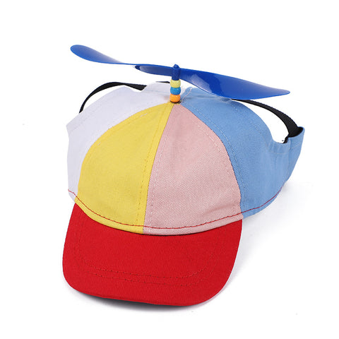 Darrahopens Pet Care > Dog Supplies > Dog Apparel L Red Pet Baseball Cap with Spinning Propeller - Colorful Fun Design - See Details for Sizing
