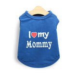 Darrahopens Pet Care > Dog Supplies > Dog Apparel Pet products 4-Piece Pet Vest Set for Summer - Includes 4 Versatile Vests with I ❤️ my Mommy Message, Lightweight Breathable Fabric Perfect for Dogs and Cats in Warm Weather（XS）
