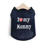 Darrahopens Pet Care > Dog Supplies > Dog Apparel Pet products 4-Piece Pet Vest Set for Summer - Includes 4 Versatile Vests with I ❤️ my Mommy Message, Lightweight Breathable Fabric Perfect for Dogs and Cats in Warm Weather（XS）