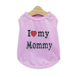 Darrahopens Pet Care > Dog Supplies > Dog Apparel Pet products 4-Piece Pet Vest Set for Summer - Includes 4 Versatile Vests with I ❤️ my Mommy Message, Lightweight Breathable Fabric Perfect for Dogs and Cats in Warm Weather（XS）