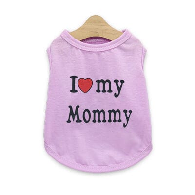 Darrahopens Pet Care > Dog Supplies > Dog Apparel Pet products 4-Piece Pet Vest Set for Summer - Includes 4 Versatile Vests with I ❤️ my Mommy Message, Lightweight Breathable Fabric Perfect for Dogs and Cats in Warm Weather（XS）