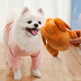 Darrahopens Pet Care > Dog Supplies > Dog Apparel Plush Roast Chicken Dog Toy Squeaky Sound Stuffed Interactive Pet Plaything