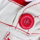Darrahopens Pet Care > Dog Supplies > Dog Apparel Red Cute Sailor Dog Outfit - Striped Shirt & Anchor Overalls for Small Dogs (Size : L )