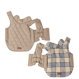 Darrahopens Pet Care > Dog Supplies > Dog Apparel Reversible Winter Dog Coat with Plaid and Quilted Sides, Warm Cotton-Filled Vest for Outdoor Walks, Adjustable Velcro Straps for a Secure Fit (M, Beige) In Australia - Darrahopens