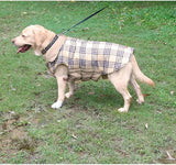 Darrahopens Pet Care > Dog Supplies > Dog Apparel Reversible Winter Dog Coat with Plaid and Quilted Sides, Warm Cotton-Filled Vest for Outdoor Walks, Adjustable Velcro Straps for a Secure Fit (M, Beige) In Australia - Darrahopens