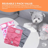 Darrahopens Pet Care > Dog Supplies > Dog Apparel Rooster Farms Female Dog Diapers Medium 3Pk - Washable Reusable Nappy Hook/Loop