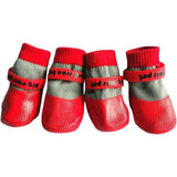 Waterproof Anti Slip Pet Shoes with Rubber Sole for Indoor and Outdoor Use Red - M