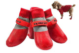 Darrahopens Pet Care > Dog Supplies > Dog Apparel Waterproof Anti Slip Pet Shoes with Rubber Sole for Indoor and Outdoor Use Red - M