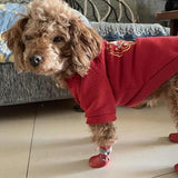 Darrahopens Pet Care > Dog Supplies > Dog Apparel Waterproof Anti Slip Pet Shoes with Rubber Sole for Indoor and Outdoor Use Red - S