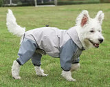 Darrahopens Pet Care > Dog Supplies > Dog Apparel Waterproof Dog Raincoat with Hidden Leash Hole - Windproof and Comfortable for Outdoor Walks, Size:M (Back Length 25cm/9.84in, Bra 38cm/14.96in) Grey