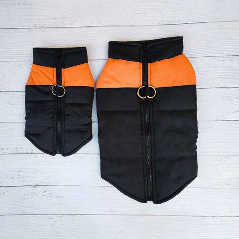 Darrahopens Pet Care > Dog Supplies > Dog Apparel Winter Dog Ski Jacket with Waterproof and Windproof Polyester Shell, Thick PP Cotton Padding for Warmth, 3D Ergonomic Fit with D-Ring Leash Attachment, Ideal for Outdoor Walks and Snow Adventures (M, OrangeRed)