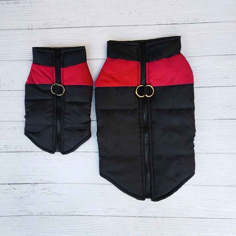 Darrahopens Pet Care > Dog Supplies > Dog Apparel Winter Dog Ski Jacket with Waterproof and Windproof Polyester Shell, Thick PP Cotton Padding for Warmth, 3D Ergonomic Fit with D-Ring Leash Attachment, Ideal for Outdoor Walks and Snow Adventures (2XL, Red)