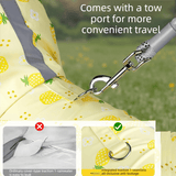 Darrahopens Pet Care > Dog Supplies > Dog Apparel Yellow XL size Pineapple Print Full-Cover Dog Raincoat with Transparent Hood, Waterproof Four-Leg Pet Rain Suit with Reflective Strips and Integrated Leash Ring for Small and Medium Dogs