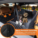 Darrahopens Pet Care > Dog Supplies > Dog Beds 100% Waterproof Pet Car Seat Cover Hammock – Heavy-Duty 600D Scratch-Resistant, Anti-Slip, Soft & Durable Dog Seat Protector for Cars, Trucks, and SUVs – Fits Rear Seats with Easy Foldable Design (BlackOrange)