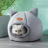 Darrahopens Pet Care > Dog Supplies > Dog Beds 2024 Cat House Bed Soft Washable Grey XL 39x39x40cm