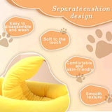 Darrahopens Pet Care > Dog Supplies > Dog Beds Banana Boat Pet Bed Plush Soft Dog Cat Nest with Cushion Warm Cozy Banana Shape Pet House for Small Medium Dogs Cats(Size: S)