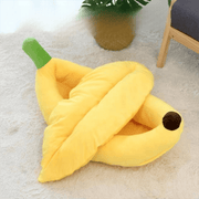 Darrahopens Pet Care > Dog Supplies > Dog Beds Banana Boat Pet Bed Plush Soft Dog Cat Nest with Cushion Warm Cozy Banana Shape Pet House for Small Medium Dogs Cats(Size: S)