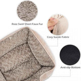 Darrahopens Pet Care > Dog Supplies > Dog Beds Camel Small & Medium Pet Bed - Washable Rectangle Dog Bed with Bolstered Walls and Anti-Slip Bottom, S (60×45×14cm)