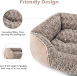 Darrahopens Pet Care > Dog Supplies > Dog Beds Camel Small & Medium Pet Bed - Washable Rectangle Dog Bed with Bolstered Walls and Anti-Slip Bottom, S (60×45×14cm)