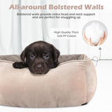Darrahopens Pet Care > Dog Supplies > Dog Beds Camel Small & Medium Pet Bed - Washable Rectangle Dog Bed with Bolstered Walls and Anti-Slip Bottom, S (60×45×14cm)