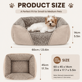 Darrahopens Pet Care > Dog Supplies > Dog Beds Camel Small & Medium Pet Bed - Washable Rectangle Dog Bed with Bolstered Walls and Anti-Slip Bottom, S (60×45×14cm)