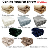 Darrahopens Pet Care > Dog Supplies > Dog Beds Canine Faux Fur Throw Rug 127 x 152 cm White Chihuahua