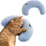 Darrahopens Pet Care > Dog Supplies > Dog Beds Cat Pillow, Soft Pet Toy, Soothing Cat Pillow for Dogs with Anxiety, U-Shaped Pillow, Dog Bed for Better Sleep and Comfort, Cat Plush Toy