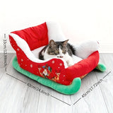 Darrahopens Pet Care > Dog Supplies > Dog Beds Christmas sled cat bed and dog house-winter warm pet bed, detachable and washable, without assembly, comfortable/outdoor pet sofa, suitable for cats and small dogs, snow house design.