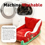 Darrahopens Pet Care > Dog Supplies > Dog Beds Christmas sled cat bed and dog house-winter warm pet bed, detachable and washable, without assembly, comfortable/outdoor pet sofa, suitable for cats and small dogs, snow house design.