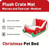 Darrahopens Pet Care > Dog Supplies > Dog Beds Christmas sled cat bed and dog house-winter warm pet bed, detachable and washable, without assembly, comfortable/outdoor pet sofa, suitable for cats and small dogs, snow house design.