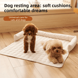 Darrahopens Pet Care > Dog Supplies > Dog Beds Dark Grey Pet Sofa Protector & Calming Bolster Bed with Cable Knit - 75x75CM Thickened Non Slip Furniture Cover for Cats & Dogs