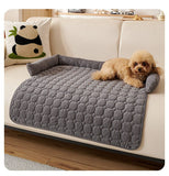 Darrahopens Pet Care > Dog Supplies > Dog Beds Dark Grey Pet Sofa Protector & Calming Bolster Bed with Diamond Lattice - 75x75CM Thickened Non Slip Furniture Cover for Cats & Dogs