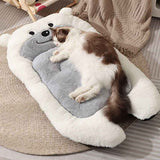 dog bed, bear shaped dog bed, thickened dog bed, enlarged dog bed, all season dog bed, comfortable dog bed, Australia, soft plush dog bed, machine washable dog bed - beige - Size M-5kg In Australia - Darrahopens