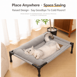 Darrahopens Pet Care > Dog Supplies > Dog Beds Elevated Pet Cot with Bolster Cushion for Cats and Small Dogs, Breathable Mesh Bed for Indoor Living Room and Bedroom Comfort (Army Green) In Australia - Darrahopens