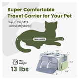 Darrahopens Pet Care > Dog Supplies > Dog Beds Gray Green Lightweight Foldable Pet Carrier with Straps