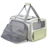 Darrahopens Pet Care > Dog Supplies > Dog Beds Gray Green Lightweight Foldable Pet Carrier with Straps