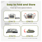 Darrahopens Pet Care > Dog Supplies > Dog Beds Gray Green Lightweight Foldable Pet Carrier with Straps
