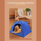 Darrahopens Pet Care > Dog Supplies > Dog Beds Green All-Weather Portable Pet Tent with Dual-Sided Cushion & Insect-Proof Mesh – L Size 60 x 60 x 50 cm, Waterproof & Sun-Proof Outdoor Four Corner Dome Kennel for Dogs & Cats Travel Camping