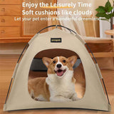 Darrahopens Pet Care > Dog Supplies > Dog Beds Green All-Weather Portable Pet Tent with Dual-Sided Cushion & Insect-Proof Mesh – L Size 60 x 60 x 50 cm, Waterproof & Sun-Proof Outdoor Four Corner Dome Kennel for Dogs & Cats Travel Camping