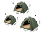 Darrahopens Pet Care > Dog Supplies > Dog Beds Green All-Weather Portable Pet Tent with Dual-Sided Cushion & Insect-Proof Mesh – L Size 60 x 60 x 50 cm, Waterproof & Sun-Proof Outdoor Four Corner Dome Kennel for Dogs & Cats Travel Camping